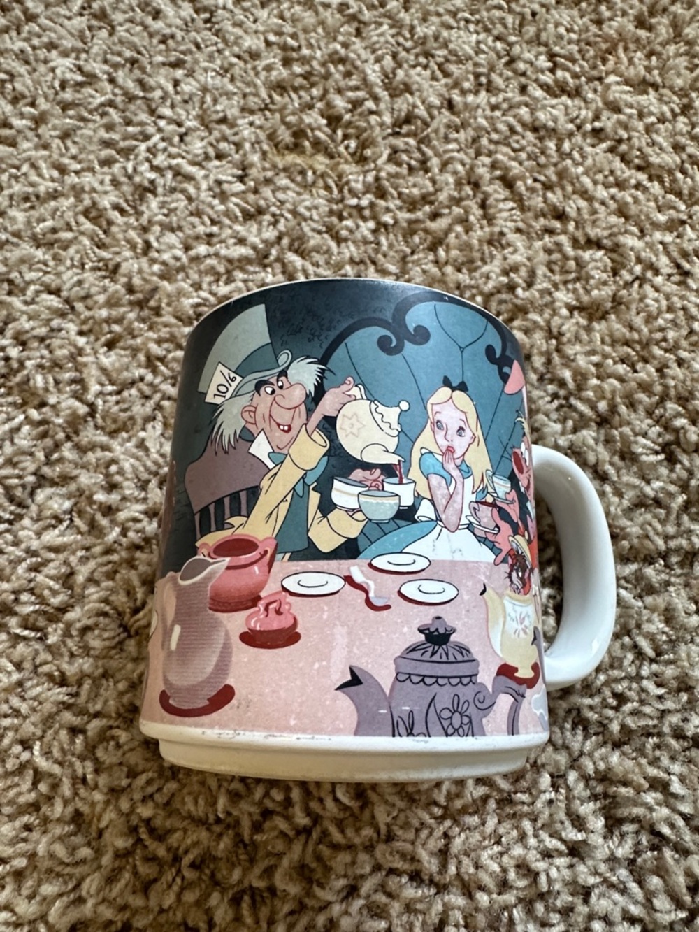 Disney Alice Tea Party Ceramic Mug - Vintage Alice in Wonderland